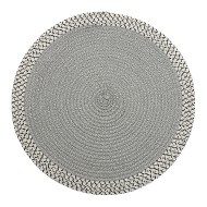 Lugar Americano 38cm Branco e Preto Tressed